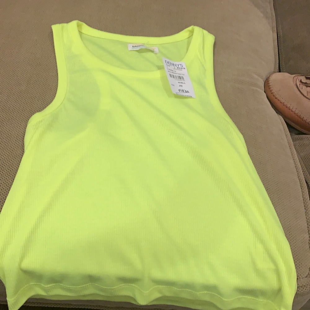 Neon yellow / racer back ribbed tank top